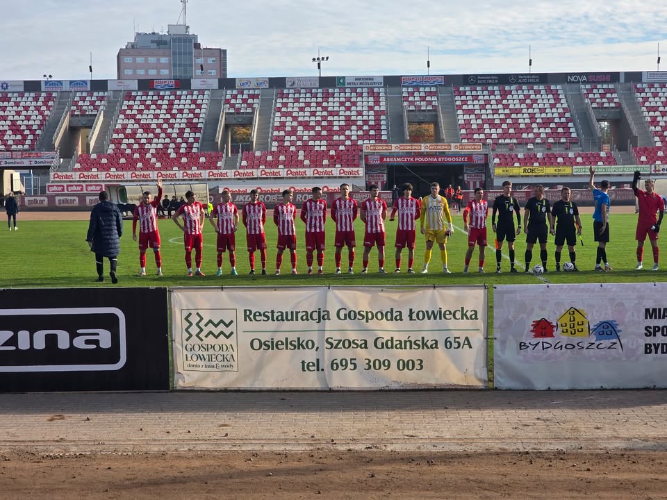 Przerwa.KP Polonia Bydgoszcz - LKS Dąbrowa Chełmińska 2:2